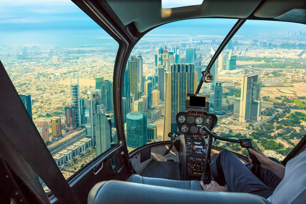 helicopter above Dubai