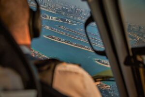 Helicopter flight over Dubai